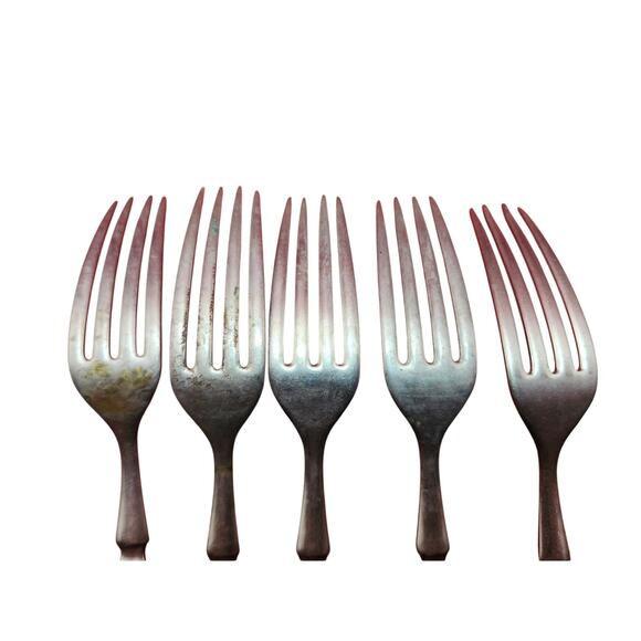 Panama Silver PAV1 Silverplate Forks Lot of 5 Vintage Ornate Scroll 7½” Flatware - Picture 6 of 7